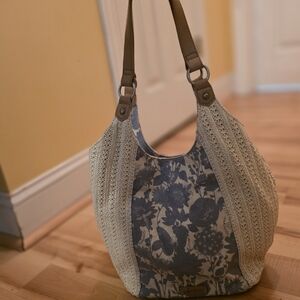 SAKROOTS Floral Crochet Hobo Bag